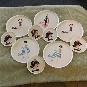 Barbie 10 piece White Melamine Plate Collection